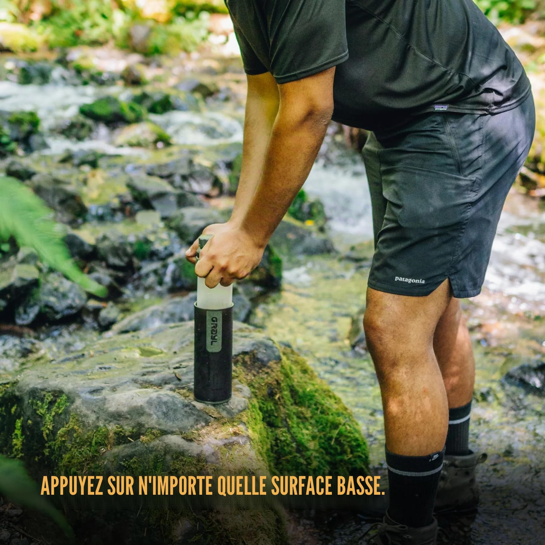 GRAYL UltraPress 500 ml Filtre à eau extérieur élimine 99,99% bactéries virus camping survie voyages Camp Black