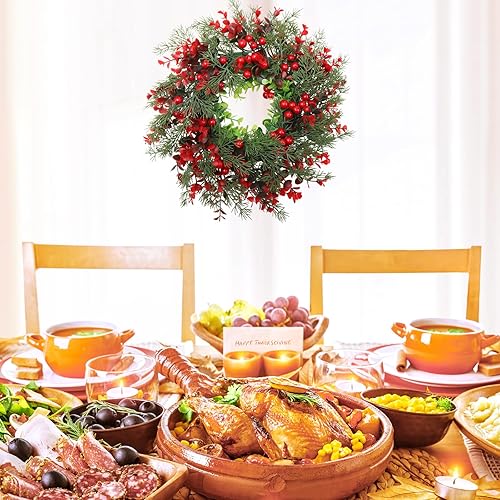 Miniatura 9 de 1 guirnalda de Navidad para decoración de corona de Navidad, colgante de guirnalda de Navidad artificial para colgar en la puerta, diseño de aguja