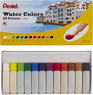 Aquarela Htp Pentel A Base De Água 12 Cores, Pentel, 12 Cores