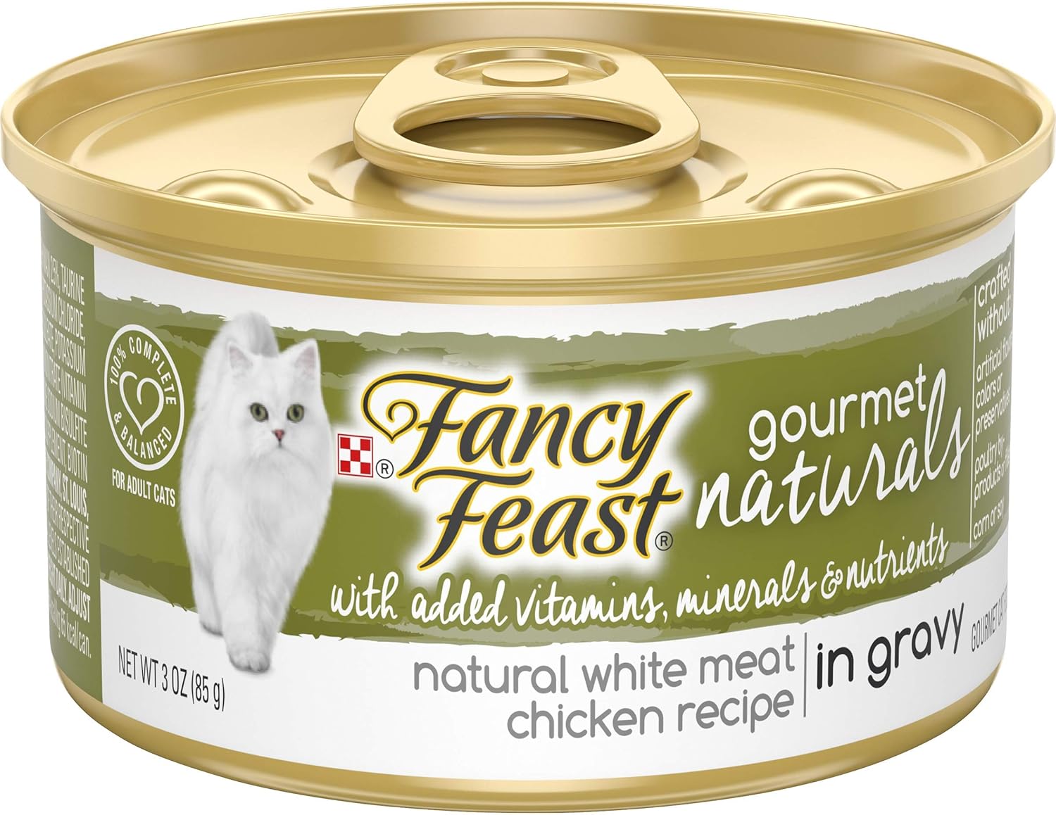Purina Fancy Feast Wet Cat Food Gourmet Naturals White Meat Chicken Recipe in Wet Cat Food Gravy – (Pack of 12) 3 oz. Cans