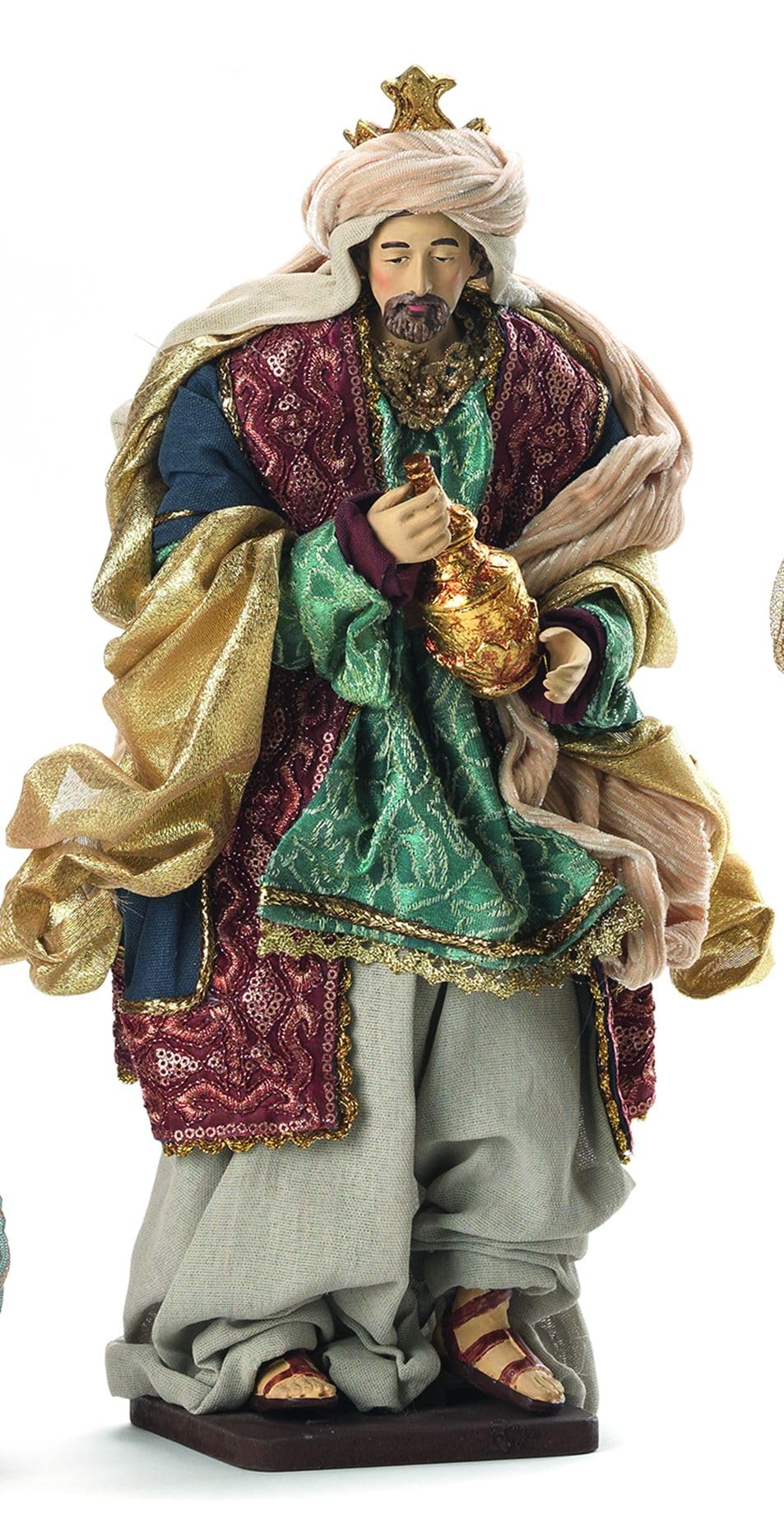 PABEN - Set de Reyes Magos para Nacimiento de 38,5 cm en resina, tela y madera (También disponible el grupo de Natividad)