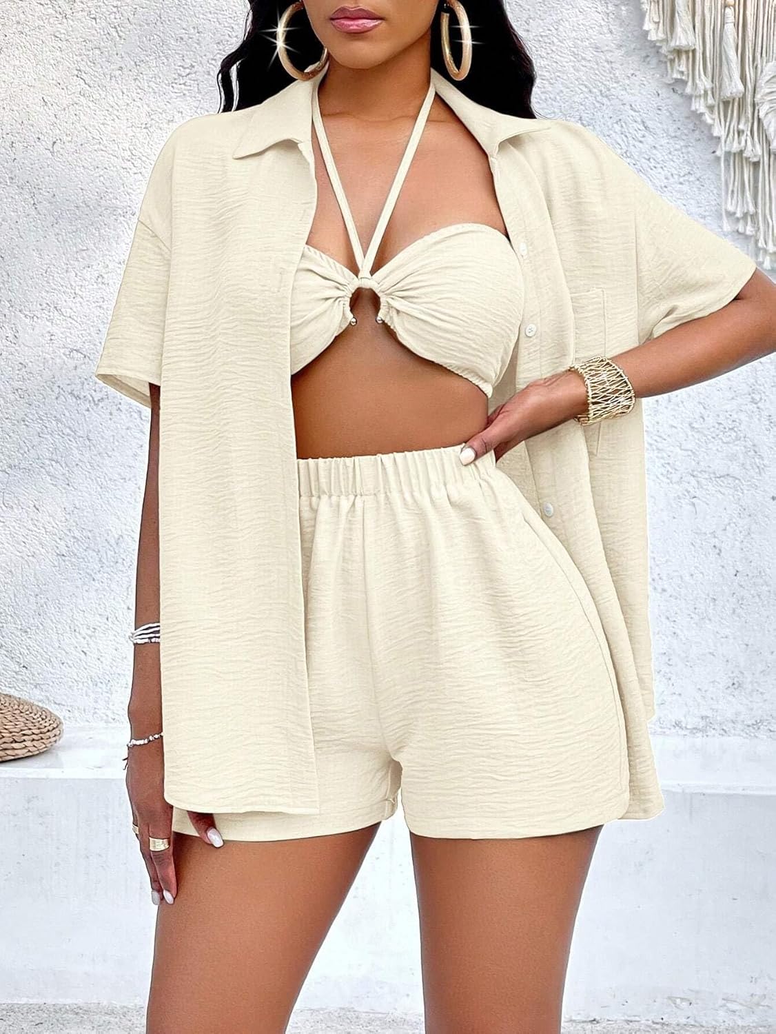 Women's Casual Loose Button Top Regular Fit For Spring And Summer