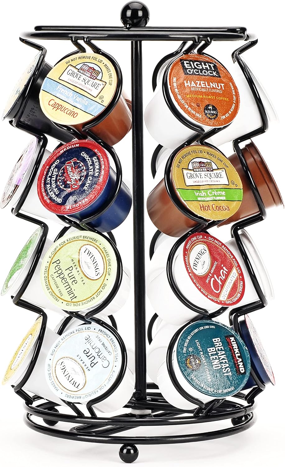Rotating K-Cup Coffee Pod Organizer for Countertop Storage