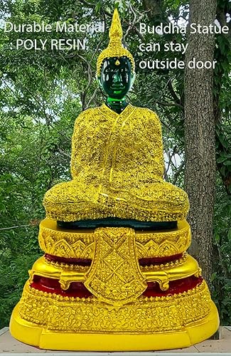 Miniatura 11 de BUDDHO Estatua de Buda de esmeralda meditando sentada de 11 pulgadas de alto. Estatua de Buda tailandés decoración del hogar, estatua de Buda para
