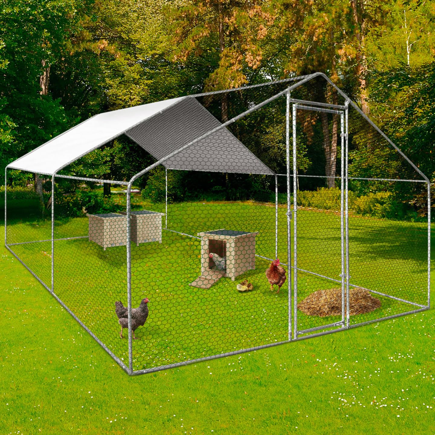 IDMarket – Juego de 3 palillos de madera para gallinas nido con fondo