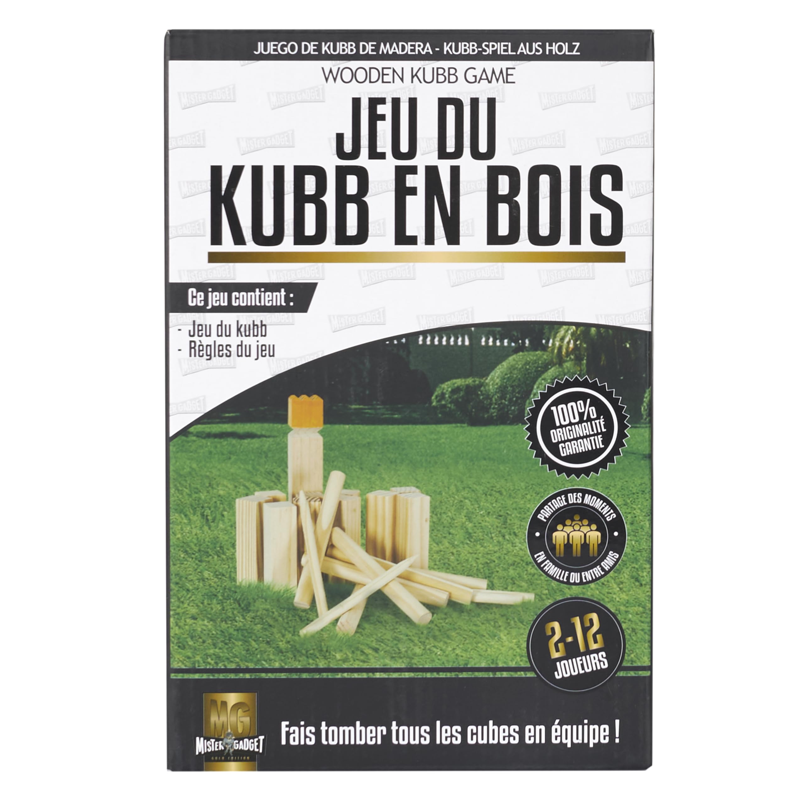MISTER GADGET, MG3510, Odkryj grę Kubb, wysokiej jakości skandynawską grę drewnianą, idealną na wiele godzin zabawy na świeżym powietrzu podczas imprez, pikników lub dni na plaży.