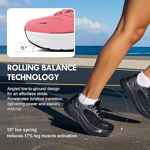 Miniatura 5 de JACKSHIBO Zapatos anchos con puntera ancha para mujer, con soporte de arco, para correr, caminar, atletismo, tenis, fascitis plantar ortopédica,