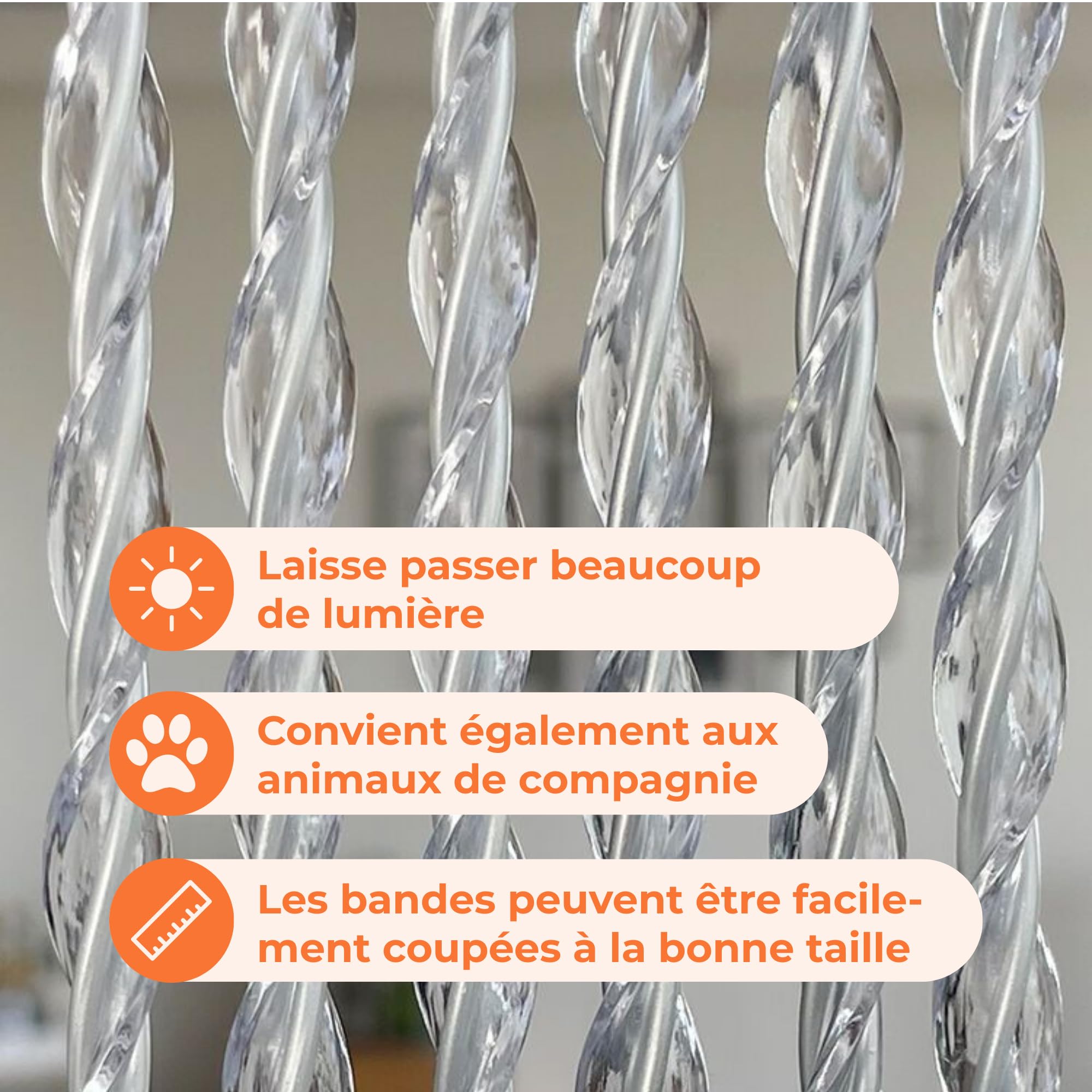 Trente Rideau Mouches Différentes Tailles et Couleurs, Moustiquaire pour Porte de Balcon, Protection Contre Les Insectes Transparent 100 x 230 cm