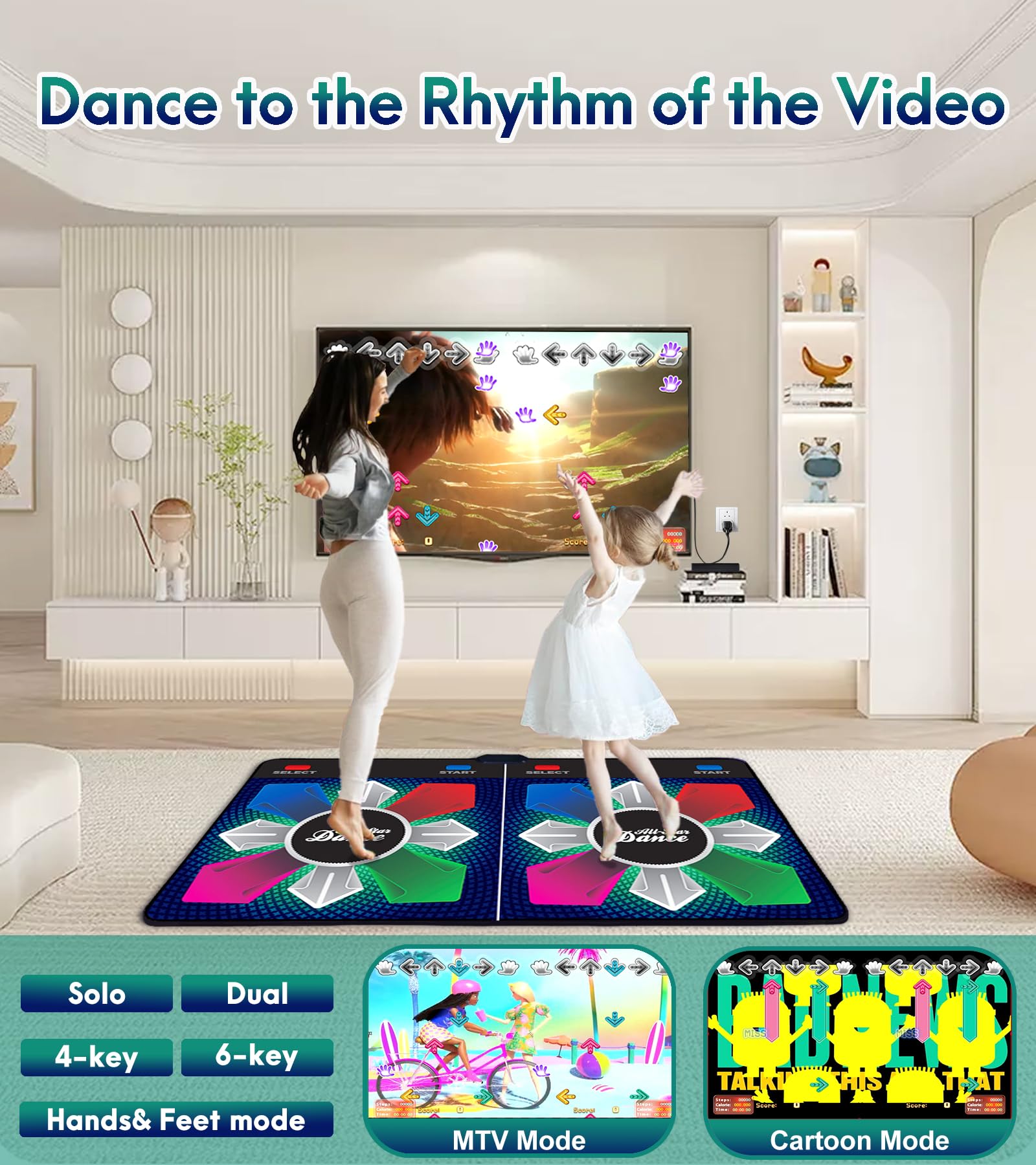 Tappetino da Danza per Bambini, Regalo di Compleanno per Ragazzo e Ragazza, con Sistema operativo Inglese, Plug And Play, Tappetino da Danza con Ricevitore Wireless