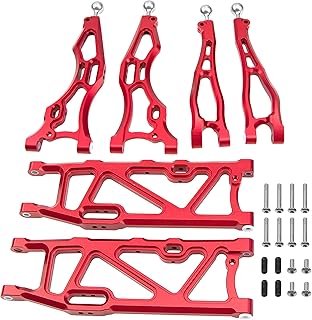 ShareGoo Metal Suspension Arms Set Front Upper & Lower Swing Arm Rear Lower A Arms Compatible with 1/8 Arrma Kraton 6S BLX Outcast 6S BLX Talion 6S BLX Notorious 6S BLX RC Car (Red)