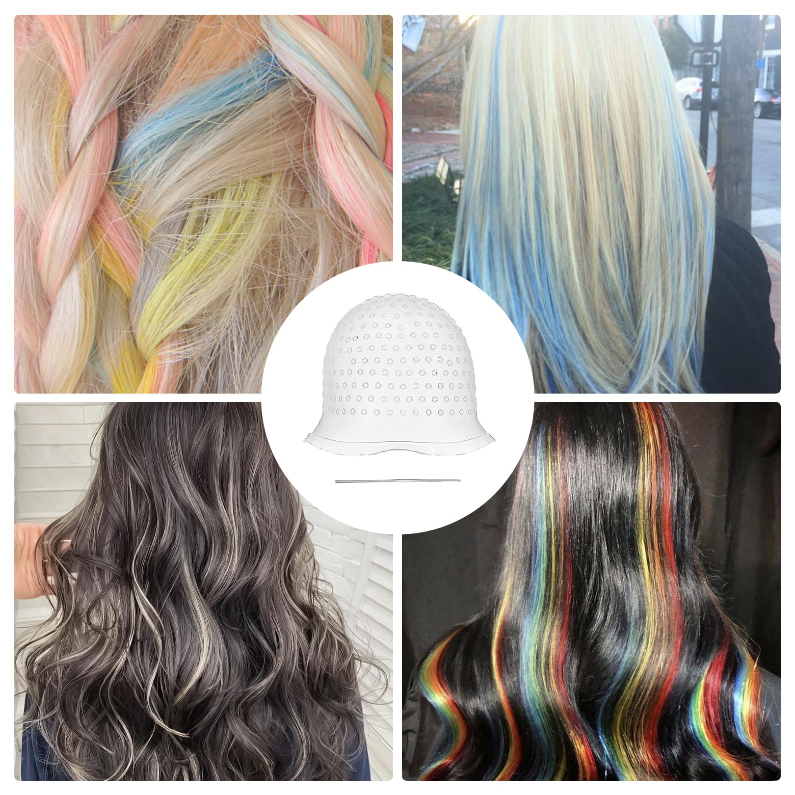 Cagoule à mèches pour brins, brins de cheveux, couleur surligneuse, kit de balayage, mèches blondes, kit de balayage de mèches blondes