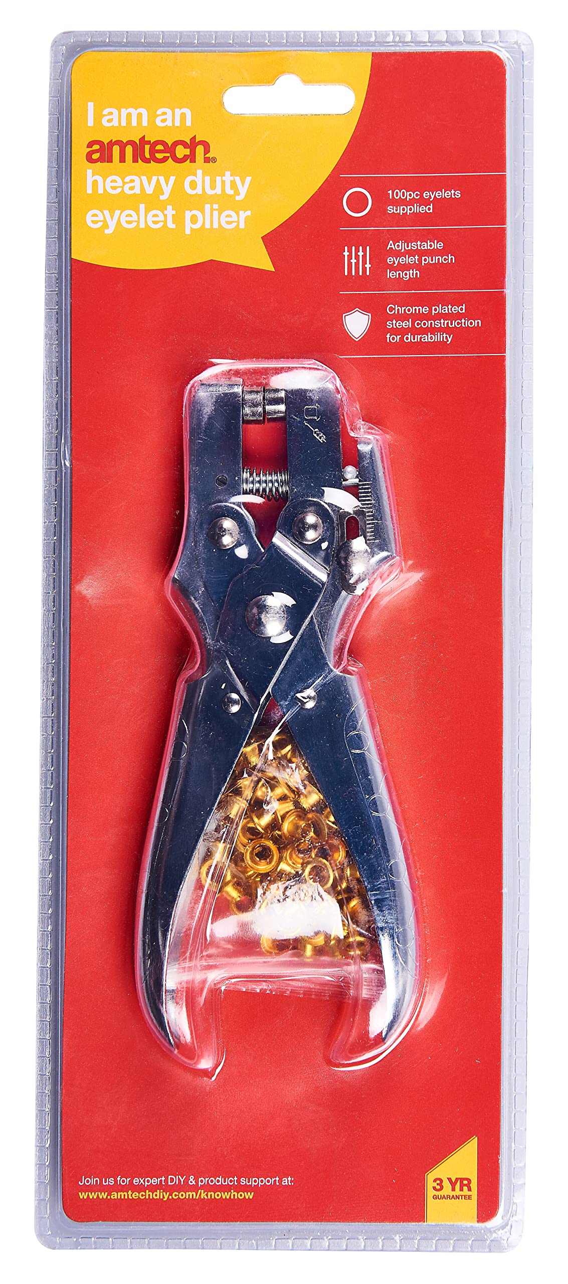 Amtech B2550 Handy Eyelet Plier with Eyelets, 100-Piece