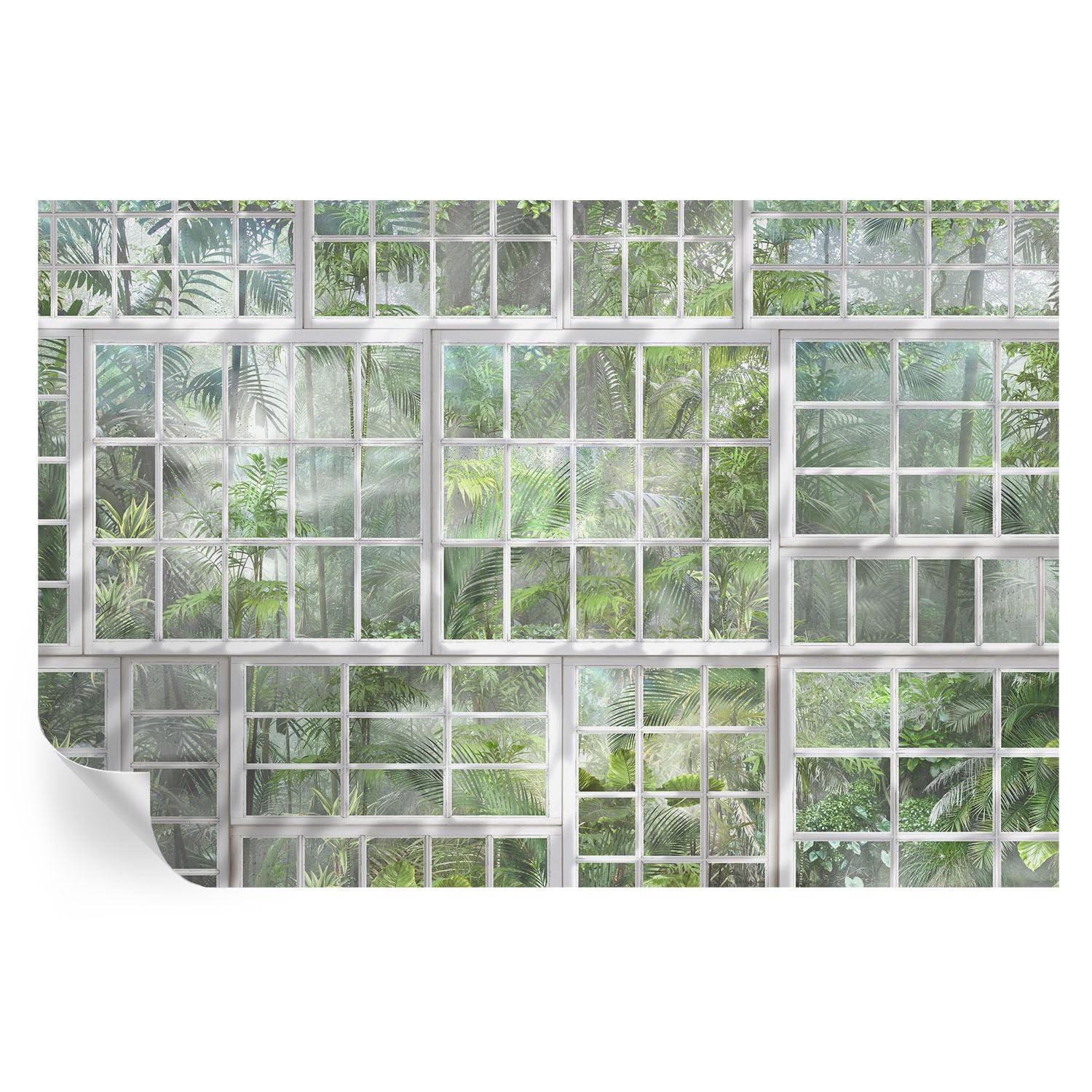 Papel pintado autoadhesivo bosque verde 104x70 cm para pasillos