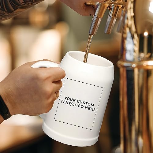 Miniatura 7 de Taza de cerámica personalizada de 10 onzas, juego de 12, paquete personalizado a granel, ideal para octubre, pub, restaurante y más, natural