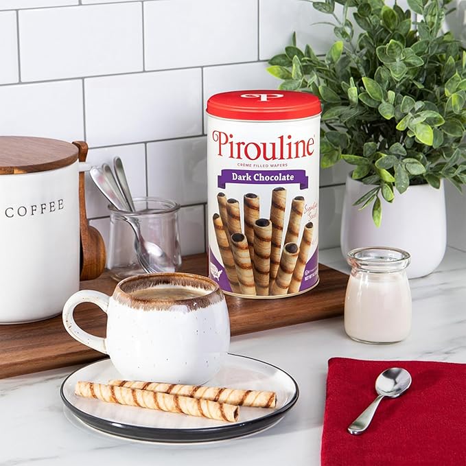 Pirouline Rolled Wafers Chocolate Oscuro 4 Paquetes de 3.5oz miniatura 4