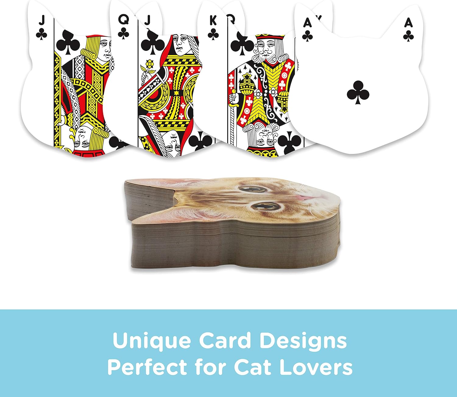 GAMAGO Kitten Playing Cards - Kitten Shaped Deck of Cards to Play Your Favorite Card Games for Cat Lovers, Birthdays, Stocking Stuffers, White Elephant, Multicolor, 3" - Image 5