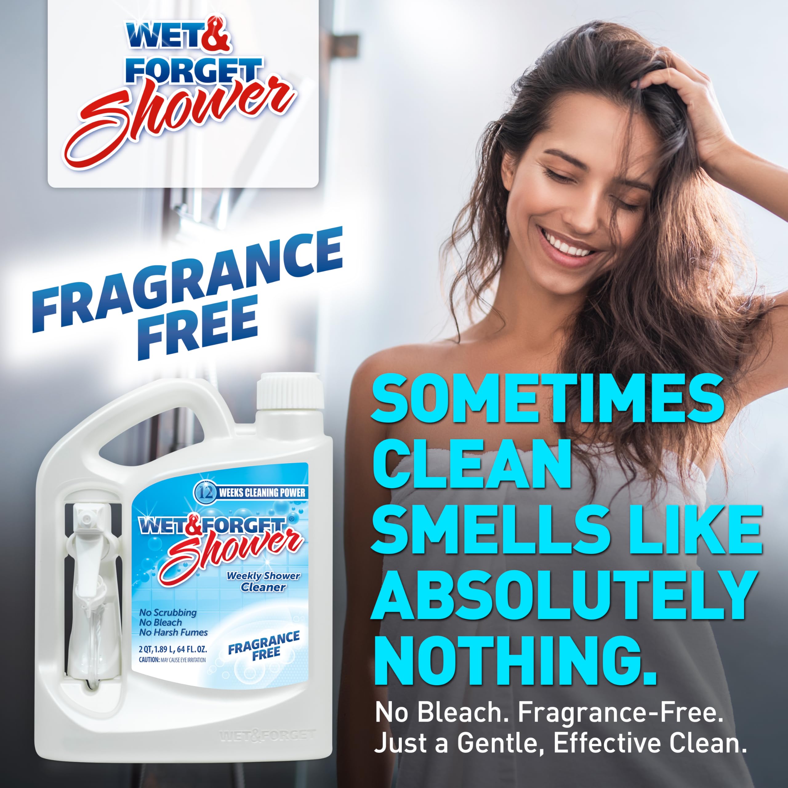 Wet & Forget Shower Cleaner Spray No Scrub Fragrance Free 64 Fl Oz — product photo