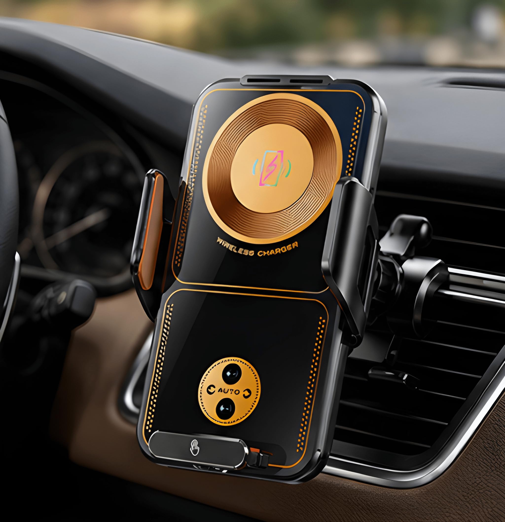 Eltron Turbo 1 Year Warranty Car Phone Mount Wireless Charger Handsfree Open-Close Touch Proximity Sensor 15W Wireless Charging Sturdy Mount 360°Rotation Compatible for iPhone, Android All Smartphones-image-29