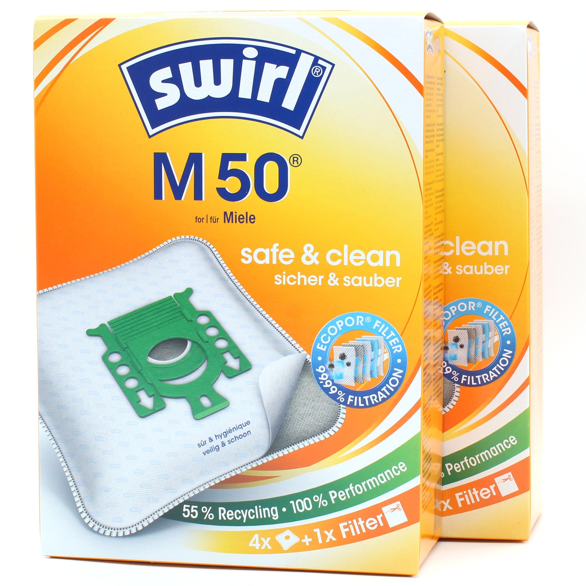 PakTrade 8 Staubsaugerbeutel + Deo-Perlen kompatibel mit Miele Compact C2 Allergy Ecoline, Compact C2 Ecoline | kompatibel mit Swirl M50 - M 50 | Beutel, Lufterfrischer, Zubehör, Ersatzteile