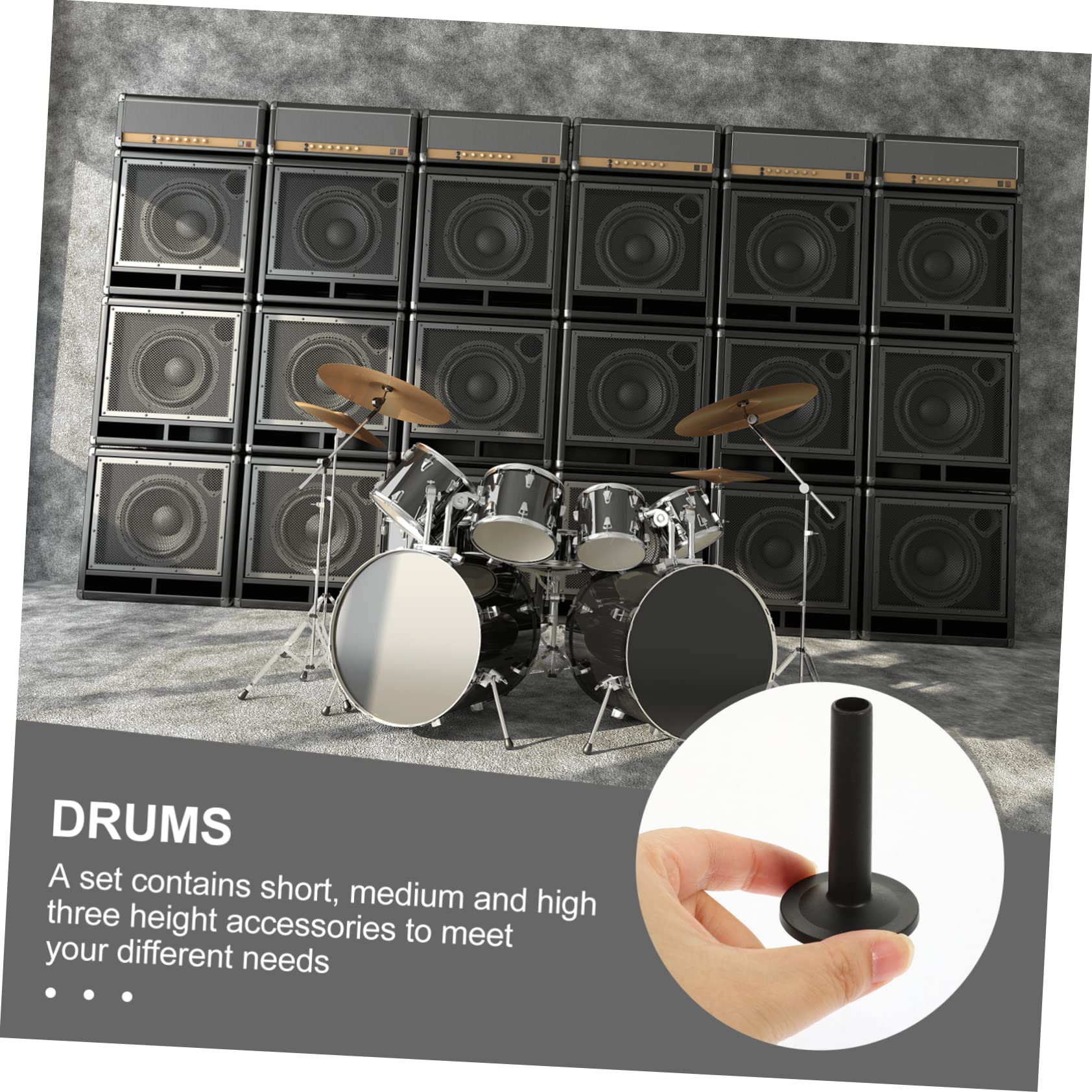 60pièces Manchons De Avec Base Accessoires Fiables Pour Batterie Et Tambour Compatibles Avec Drums Électroniques Et Traditionnels