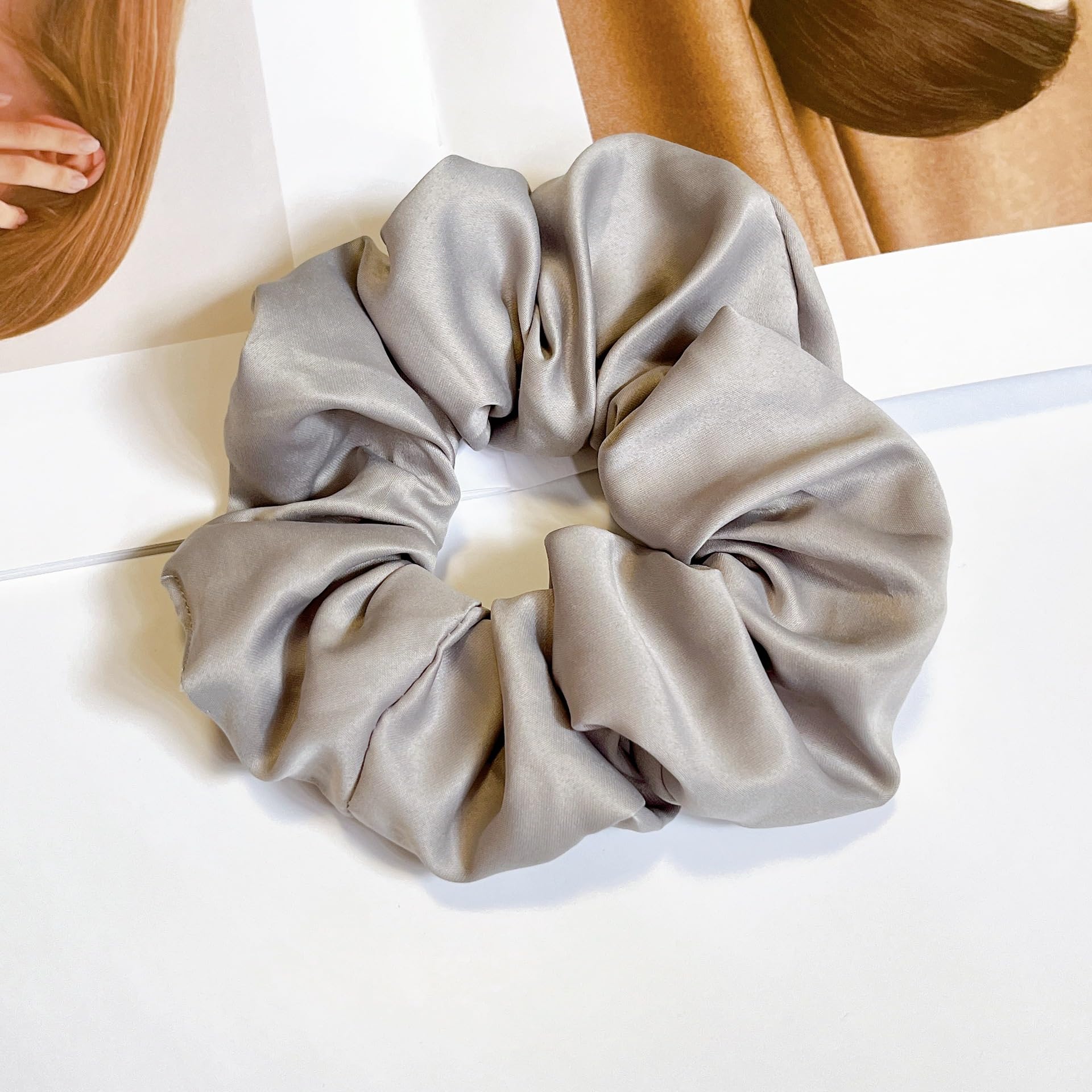 Amazon.com : 6 Pieces Satin Silk Scrunchies for hair, Big  display picture 3