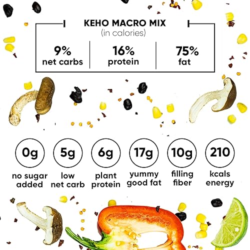 KEHO Keto Vegan Savory Snack  Whole 30  Reemplazo de comidas  A base de plantas  Sin gluten  Bajo en carbohidratos  Paleo  Todo natural  Alto en