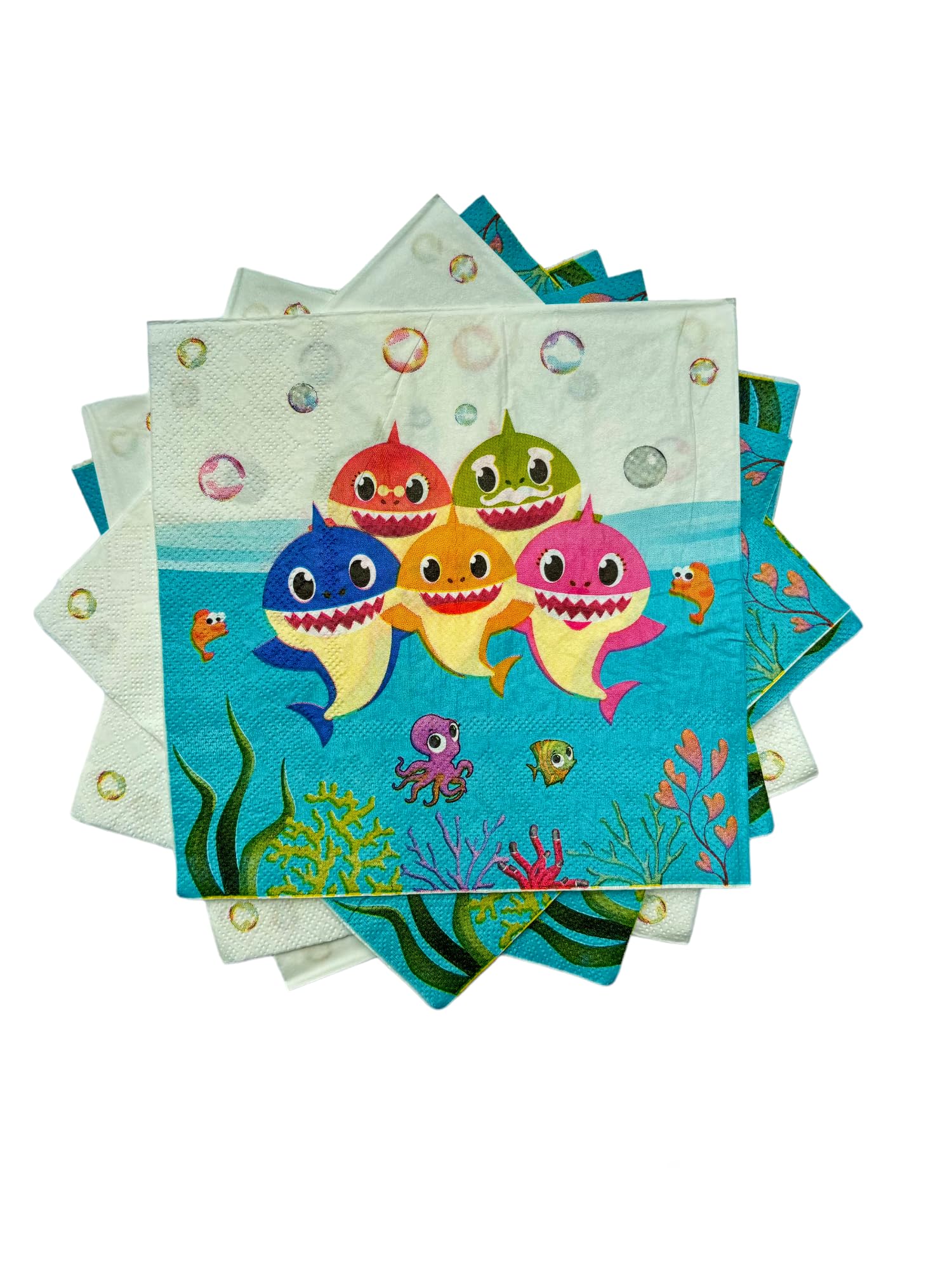 PartyToko Shark theme Tissue paper/shark birthday party supplies/Baby theme/Birthday Theme/Party supplies/Shark Tissue Napkins Paper (20 Pieces)