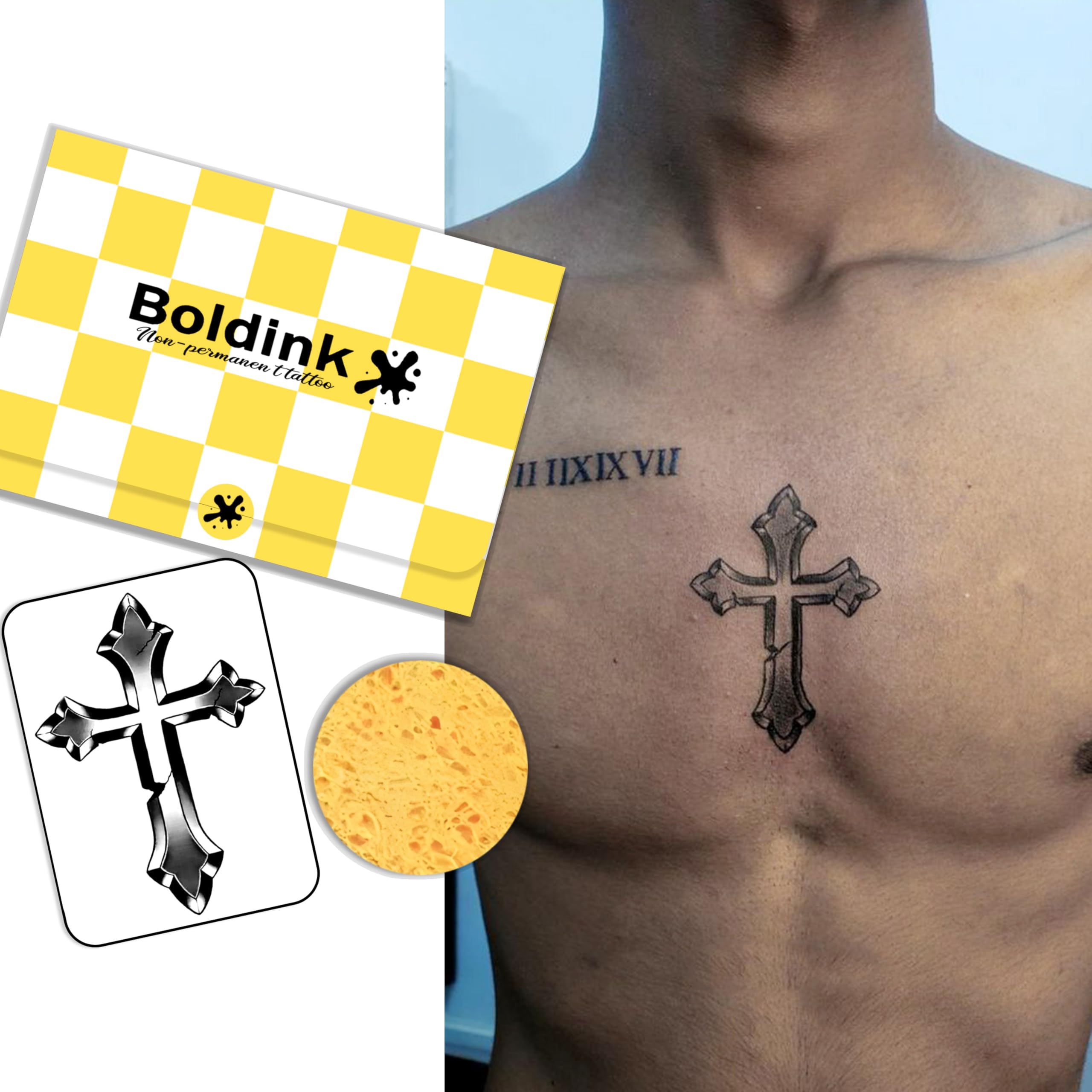 Boldink Semi-permanent Tattoos,Realistic Fake Tattoos,Last 7-15 Days,Waterproof Non-reflective Temporary Tattoo Stickers,Cruelty-free,Uniquely