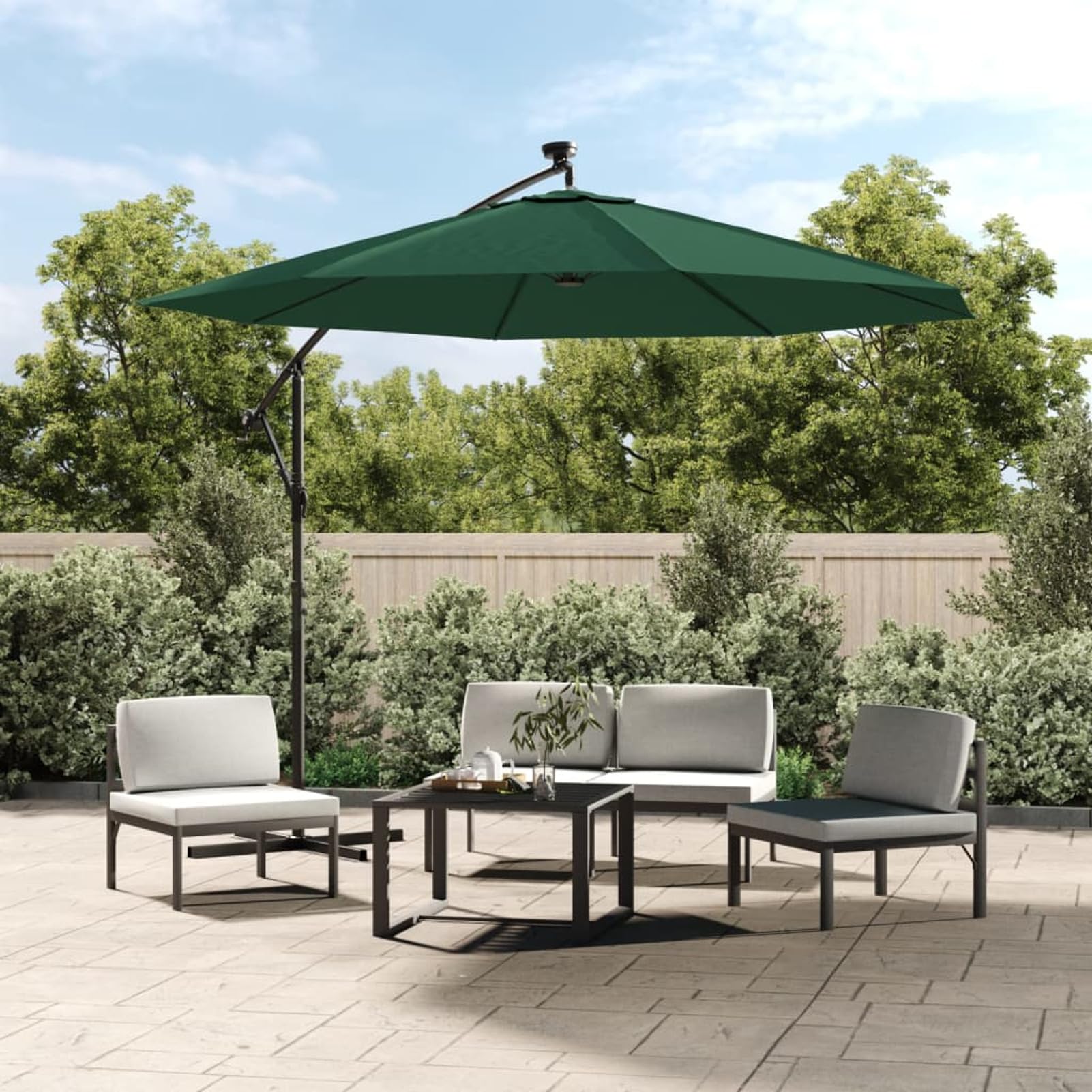 Telo di Ricambio per Ombrellone a Sbalzo Verde 300 cm,Telo Gazebo Copertura in Tessuto Poliestere 100% - Telo per Gazebo da Giardino Esterno Vari Modelli