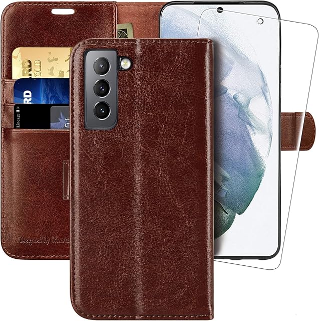 MONASAY Galaxy S22 5G Wallet Case,6.1 inch [Included Screen Protector][RFID Blocking] Flip Folio Leather Cell Phone Cover with Credit Card Holder for Samsung Galaxy S22 5G