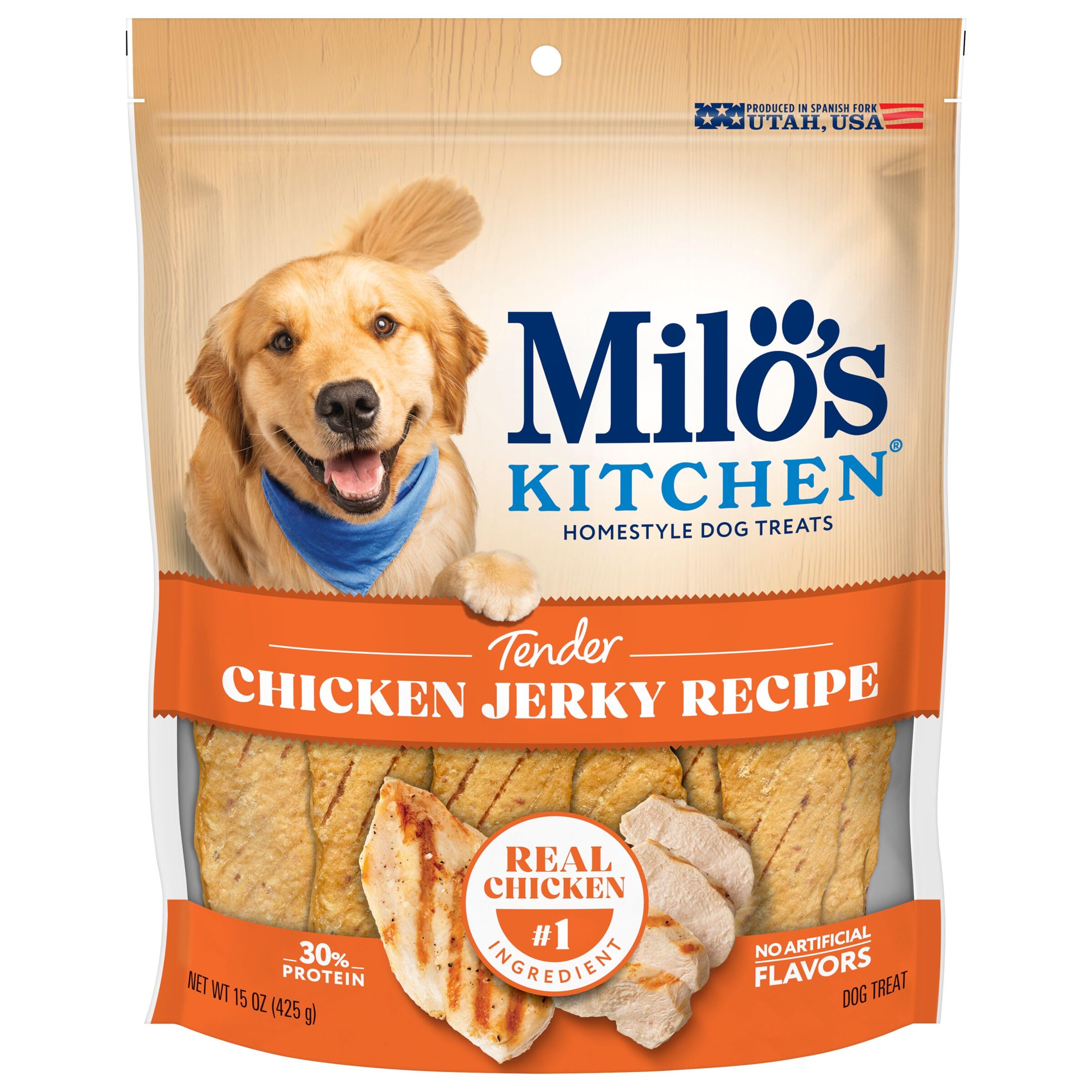Milo's Kitchen Chicken Jerky Strips Dog Treats, 15 Ounce