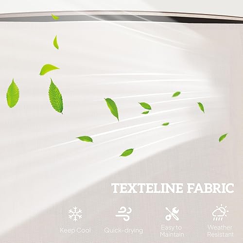 Miniatura 5 de Outsunny Sillas planeadoras para exteriores con mesa auxiliar, mecedora de 2 asientos para patio, sofá biplaza con correa transpirable para patio