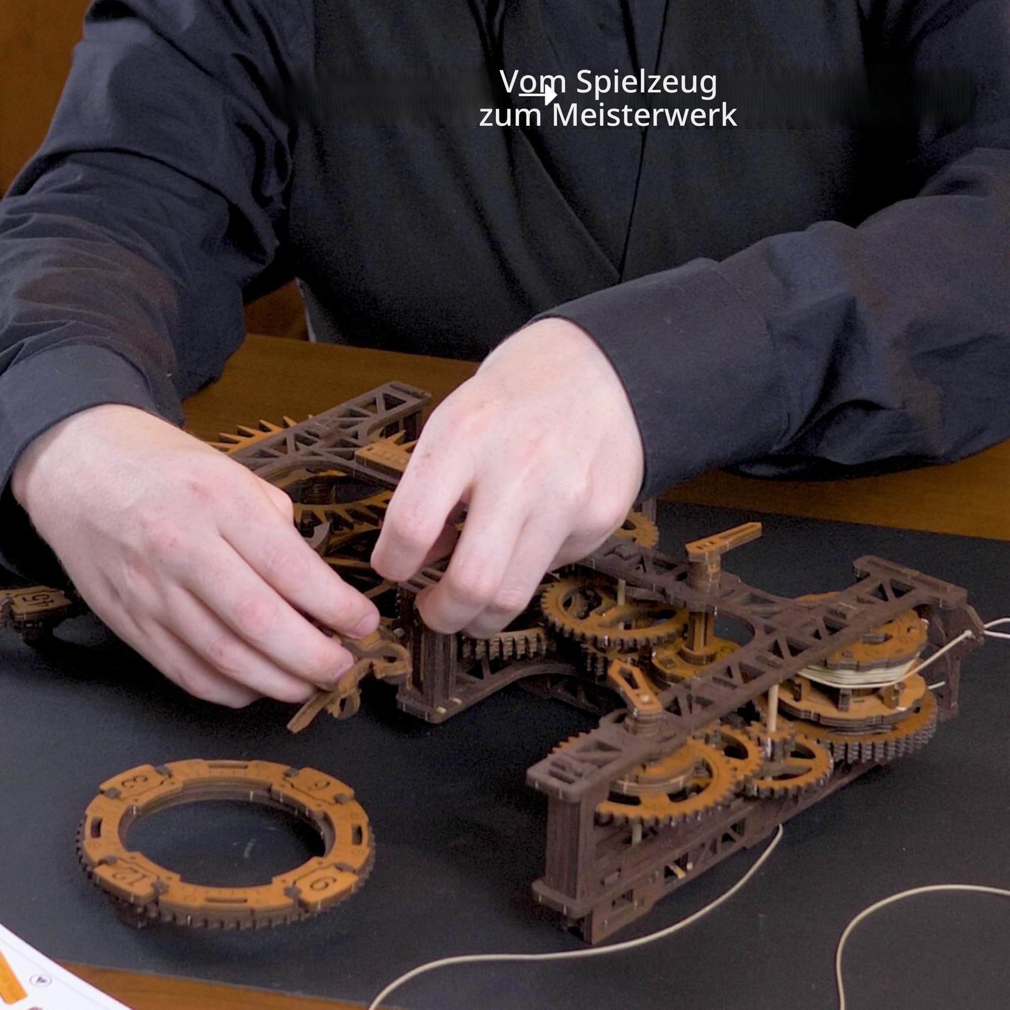 WOODEN.CITY Steampunk Gearworks 3D Holz Puzzle Uhr - DIY Wanduhr Modell Kit - Bauen Sie Ihr eigenes Uhrwerk Puzzle mit beweglichen Zahnrädern - 288 Teile Mechanische Uhr Baukasten für Erwachsene