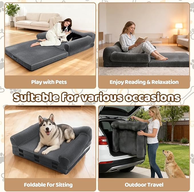 Cama para Perro Grande 72x44 Pulgadas con Espuma Viscoelásti miniatura 9