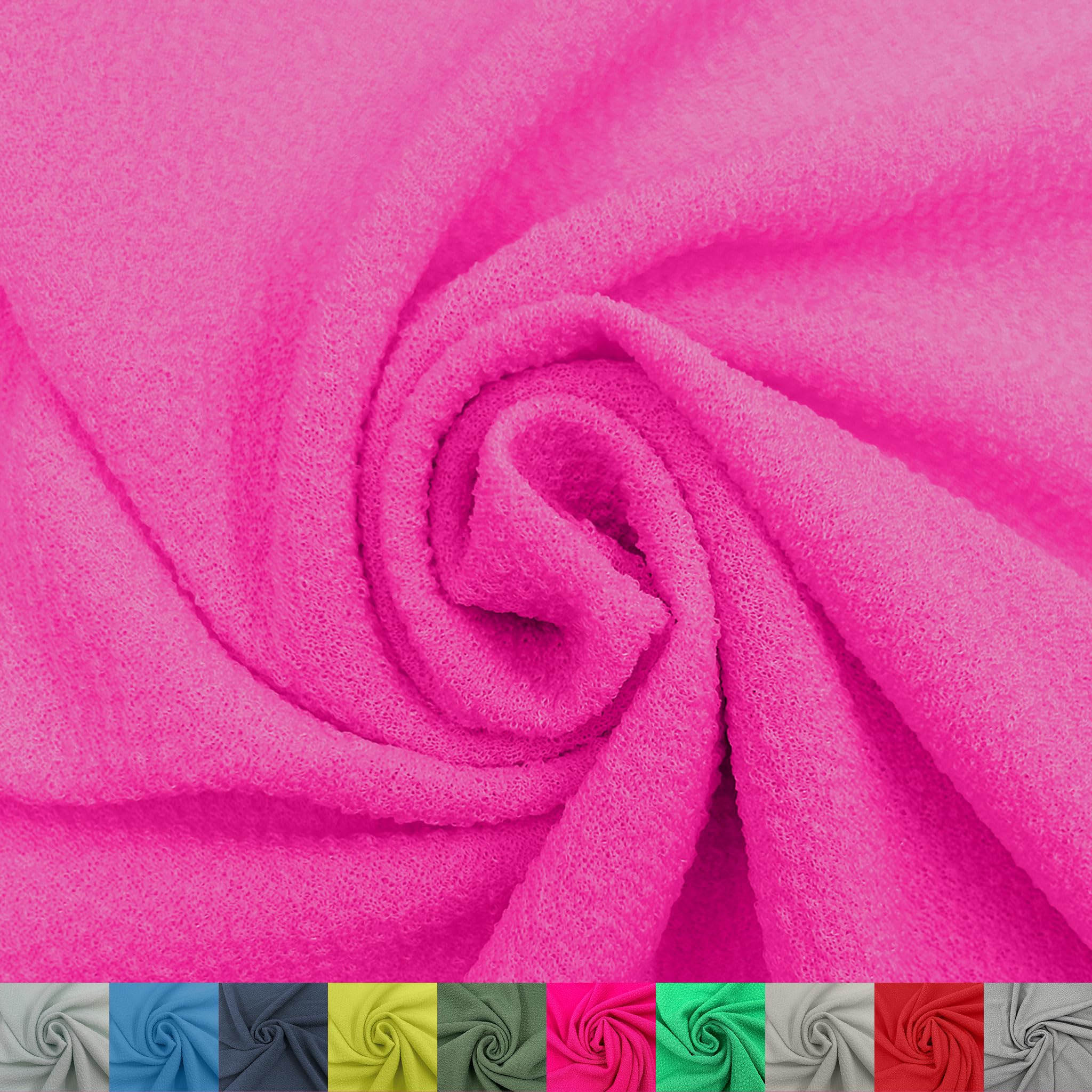Texco Inc Poliéster jacquard sólido elastano/elástico en 4 direcciones/suéter de punto/ropa para el hogar/tela de bricolaje, magenta 10 yardas