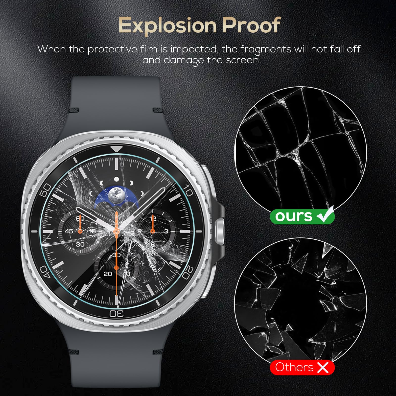 [Paquete de 5] para Samsung Galaxy Watch 8 Classic Clear HD Protector de pantalla de vidrio templado, dureza 2.5D 9H, vidrio templado ultrafino para Samsung Galaxy Watch, antiarañazos, sin