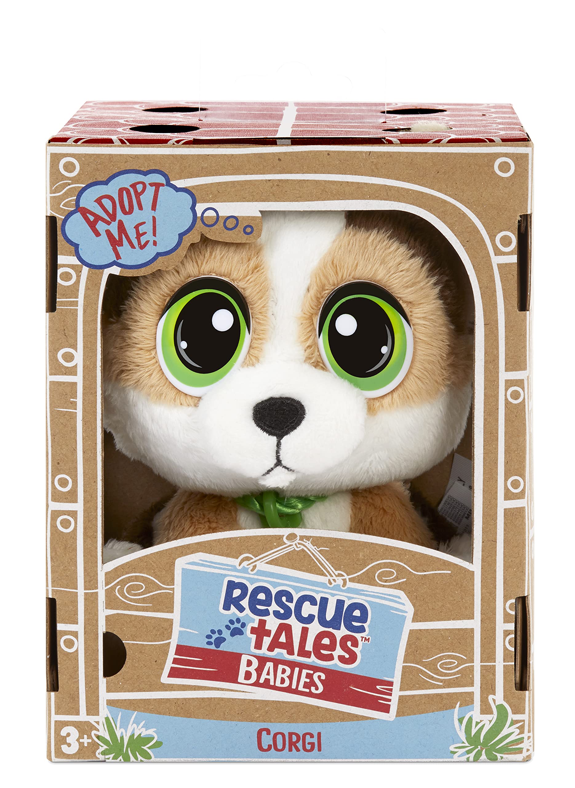 little tikes 658051EUC Rescue Tales Babies Corgi-Unterhaltsames Plüschtier für Kinder zum Sammeln-mit Halsband, Anhänger, Hundehütte, Sticker & Funktionen, ab 3 Jahren