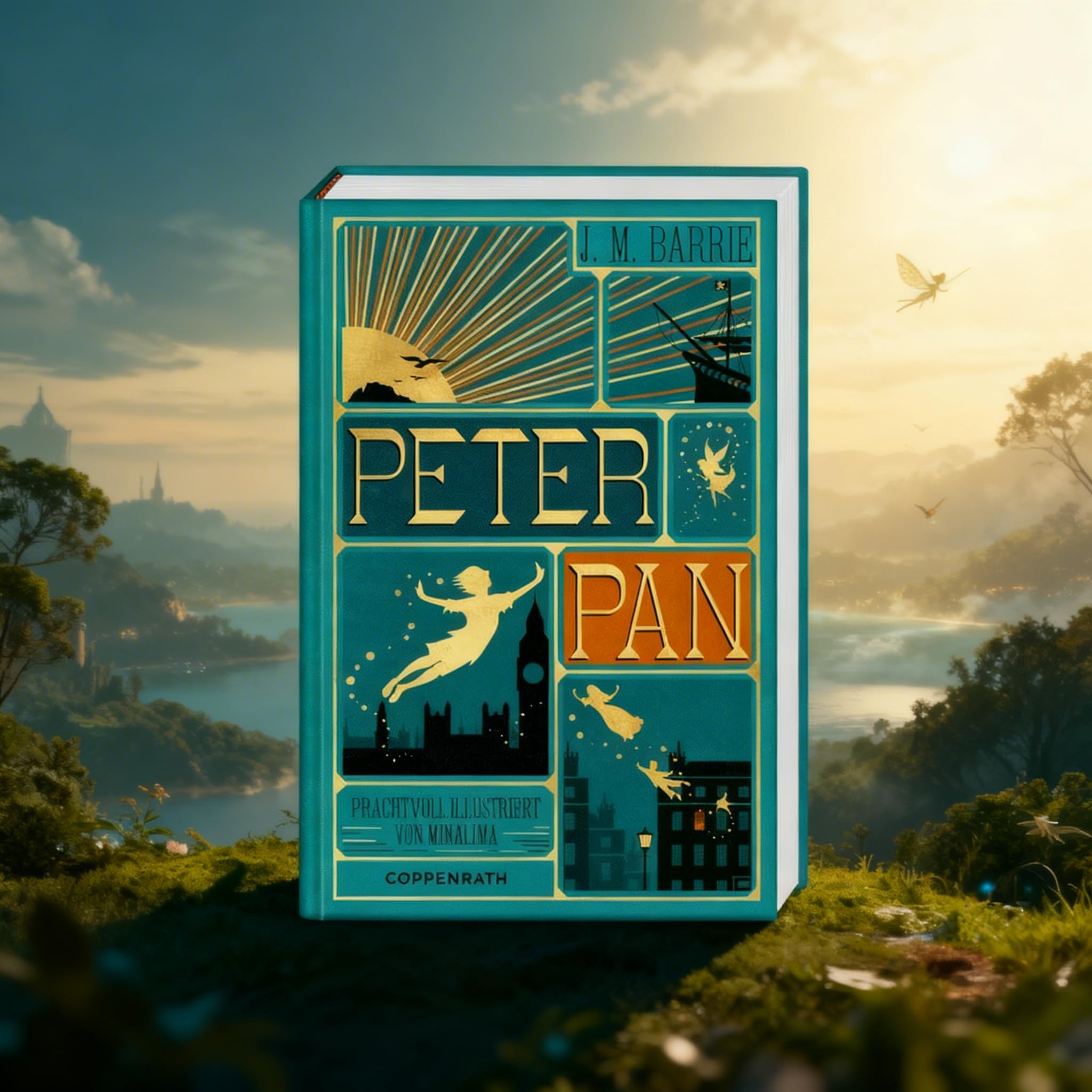 Peter Pan & Das Dschungelbuch – Kinderbuch Klassiker Bundle | MinaLima Bibliophile Ausgabe mit 9 interaktiven Elementen | Hochwertiges Bücher Set inkl. 2 exklusiven Postkarten