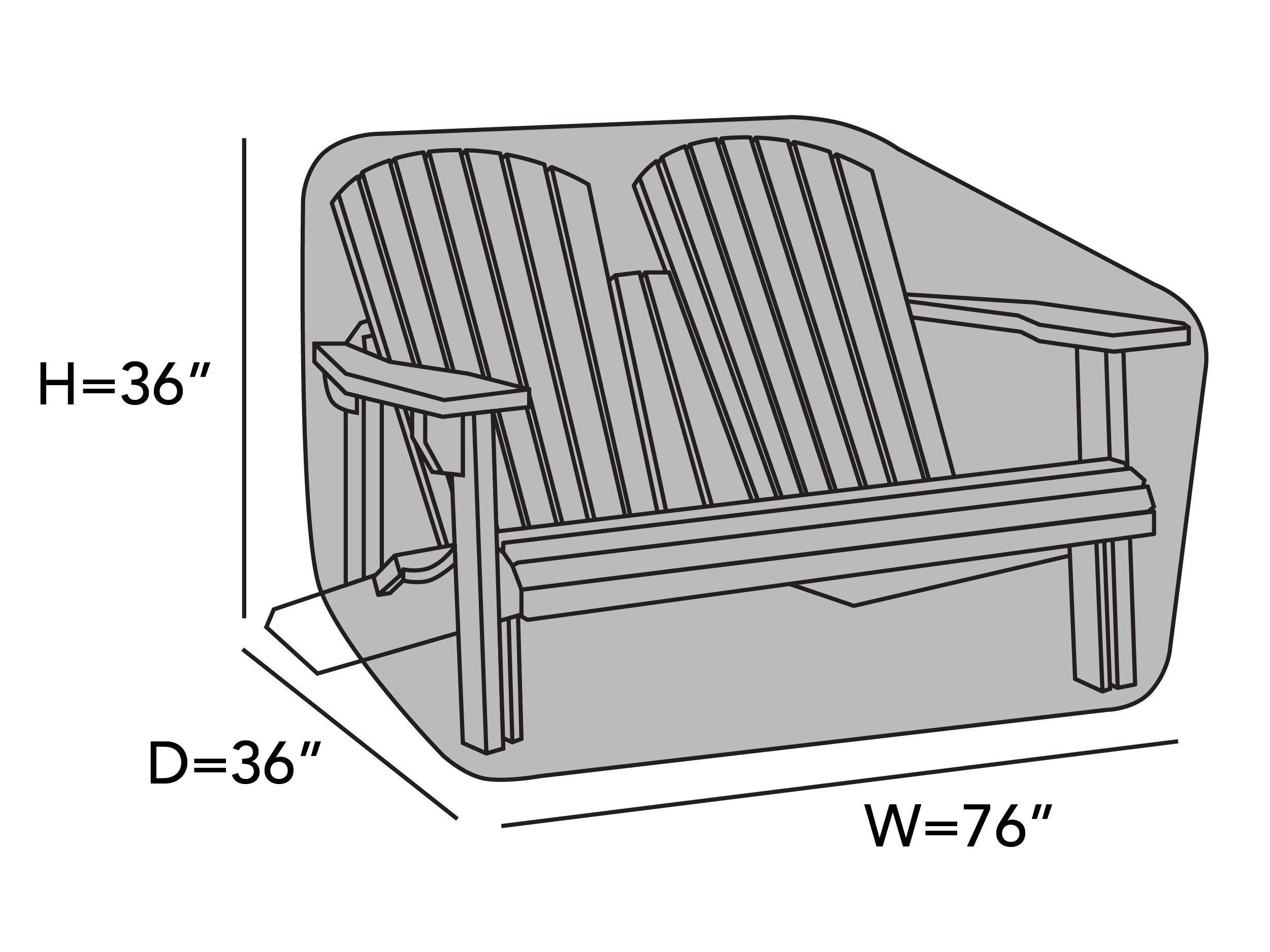 Covermates Adirondack Bench - Premium Polyester, Weather Resistant, Drawcord Hem, Seating and Chair Covers, 76W x 36D x 36H, Clay
