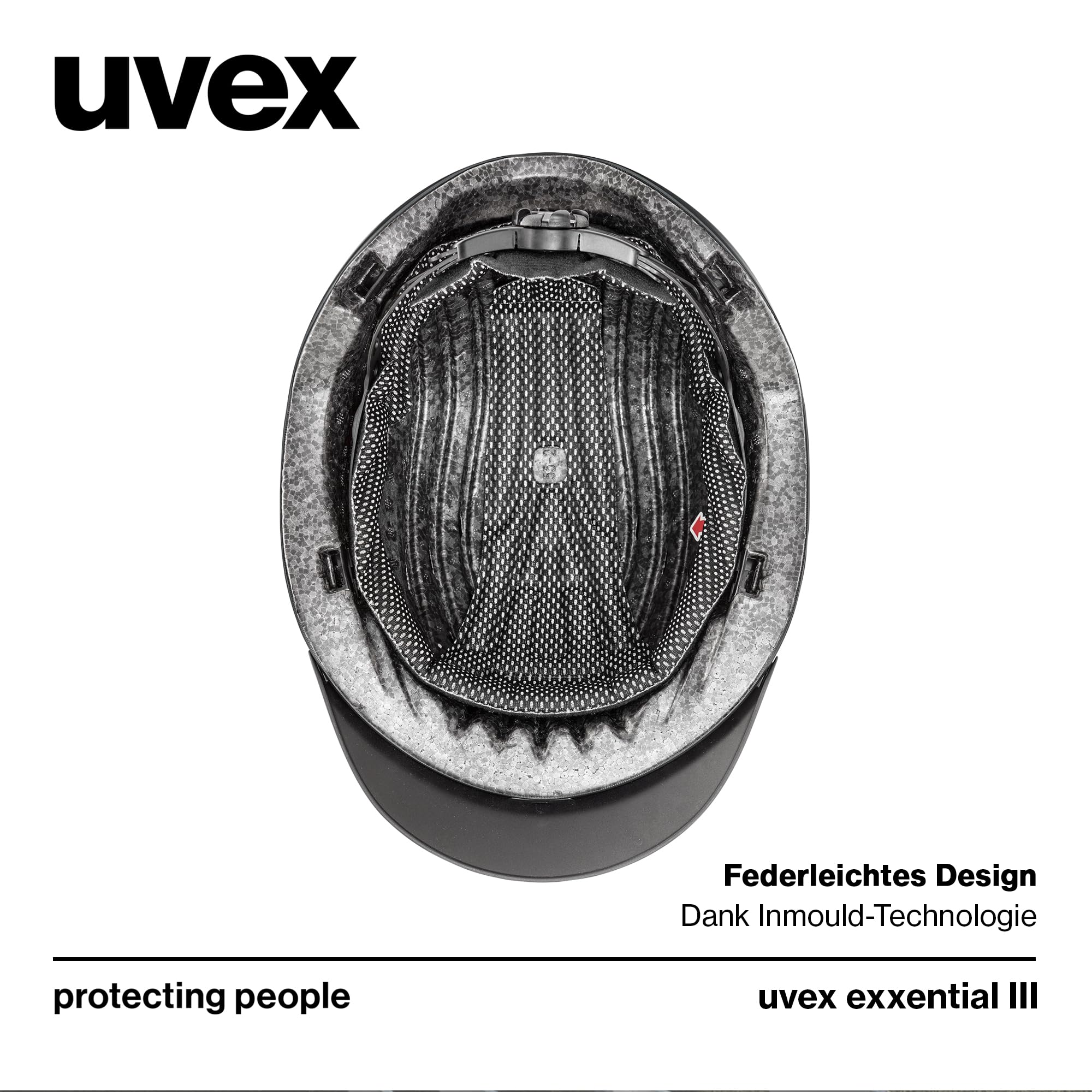 uvex exxential III - Leichter Unisex Reithelm - individuelle Größenanpassung - Black mat M-L