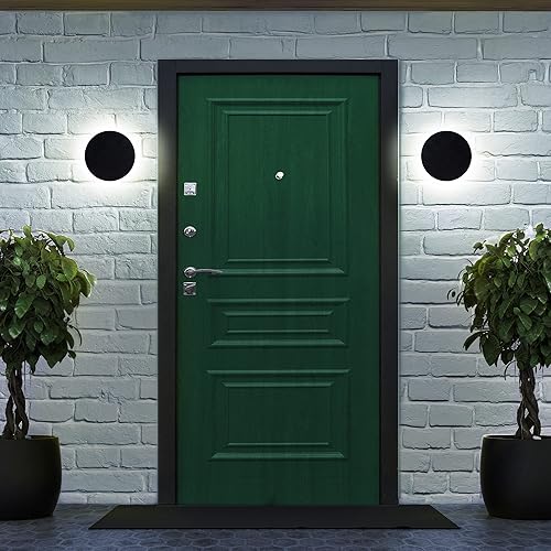 HOMEGLOW Eclipse LED Wall Light, Outdoor or Indoor Use. Black Modern Wall Sconce. Waterproof IP65. Warm White 3000k. AC 12W Hardwired. Durable Aluminum.