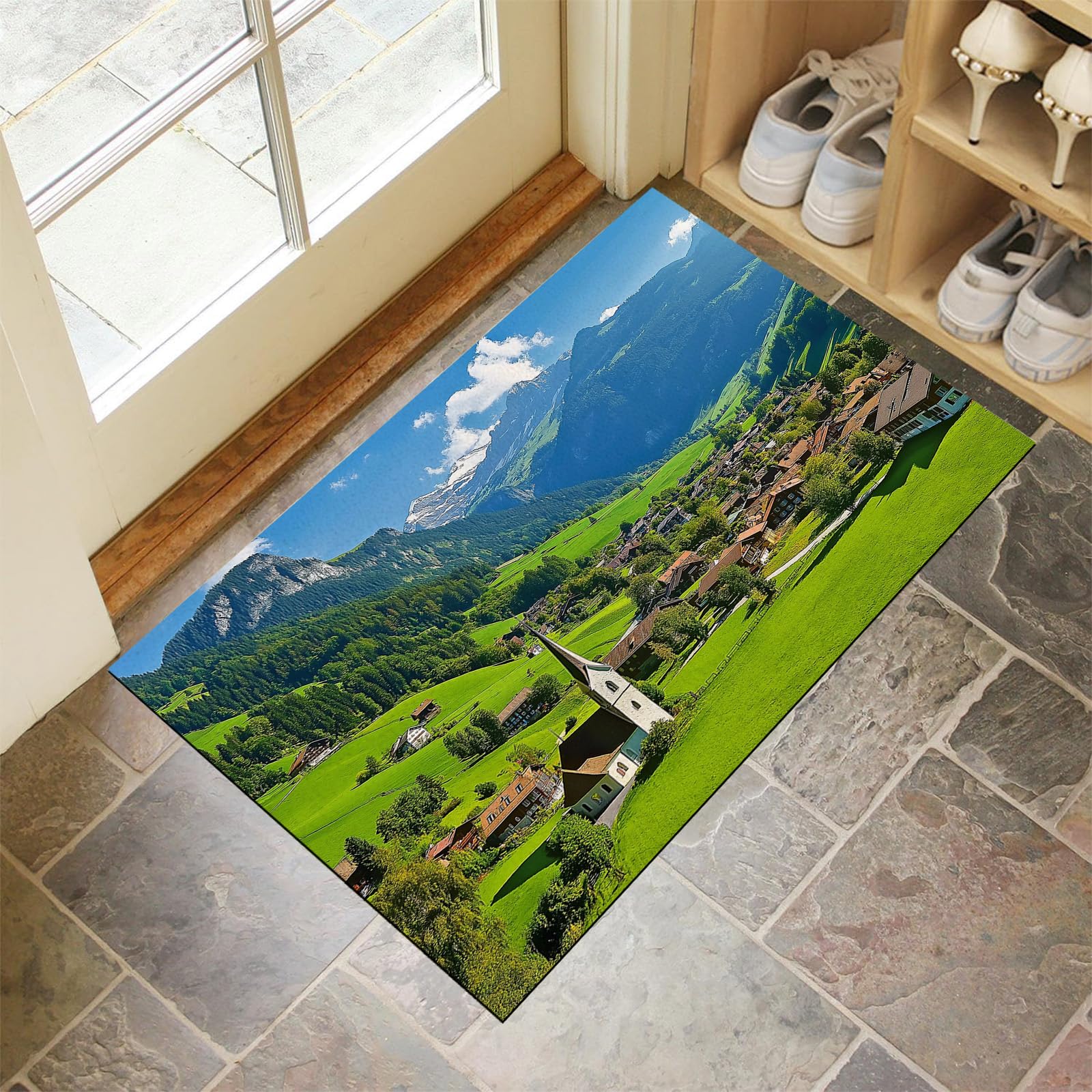 Paillasson extérieur antidérapant 80x120 cm tapis d'entrée grand format pour cour et jardin