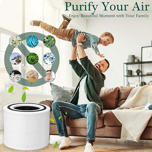 Miniatura 5 de Filtro de repuesto P350-RF para LEVOIT Core P350, filtro HEPA verdadero H13 P350 3 3 en 1, nueva tela fina con filtro de carbón activado