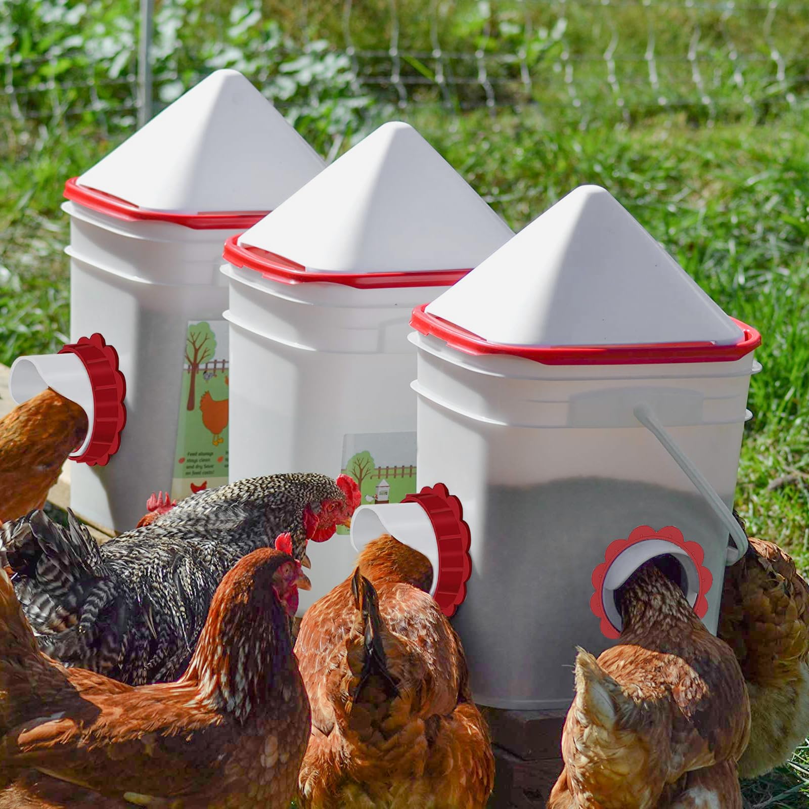 6 Pezzi Mangiatoia Per Polli, Mangiatoia Per Galline, Mangiatoie Per Galline Mangiatoia Per Pollame Mangiatoia Automatica Per Pollame Antispreco Resistente Alle Intemperie Per Barili Bidoni Mangiatoie
