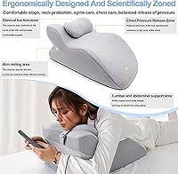 Vista 2 de Generic Almohada Cuña Triangular Ergonómica de Espuma Viscoelástica para Adultos para Cabecero de Cama para Sentarse, Alivio del Dolor de Espalda