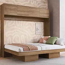 Cama Casal Articulável Horizontal com Portas 140 Hanover Mel