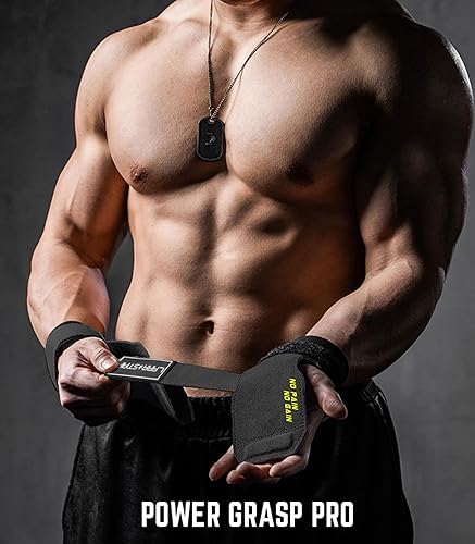Miniatura 2 de LARA STAR Correas de muñeca de levantamiento de pesas para un máximo agarre de apoyo, correa de elevación para levantamiento de pesas, agarre de