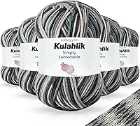 Vista 78 de 250g (5x50g) de hilo acrílico para crochet/tejido, hilo de gradiente de colores, 5 rollos de madejas, perfecto para cualquier proyecto de mini