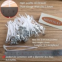 Vista 3 de MILIVIXAY 100 mechas de vela de 3.5 pulgadas, mechas preenceradas para hacer velas.