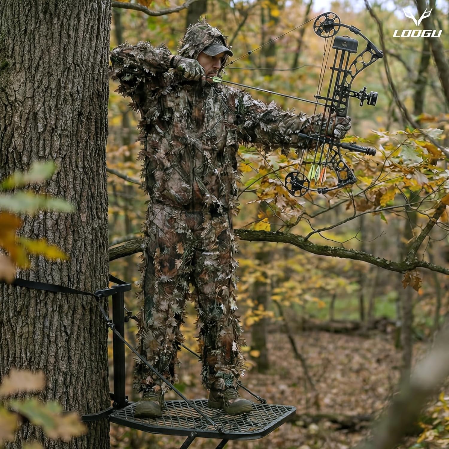 LOOGU Hunting Ghillie Suit, 3D Leafy Camo Suit Military and Shooting Accessories Tactical Gear Clothing - Image 6